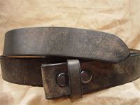 distressed black leather belt