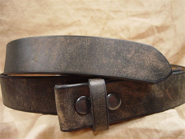 distressed-black-leather-belt | Hidden Belt Buckle Knife