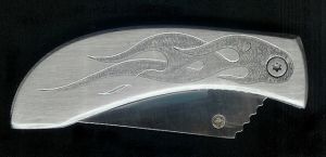 engraved flame replacement knife
