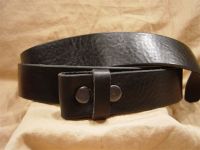 textured black leather belt